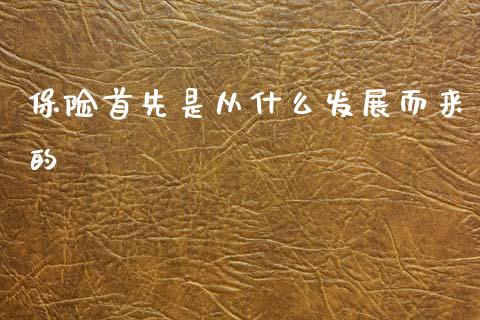 保险首先是从什么发展而来的_https://www.fansifence.com_国际期货_第1张