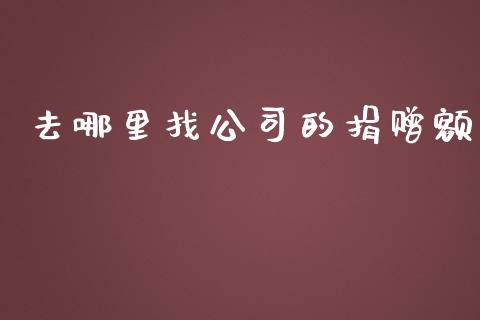 去哪里找公司的捐赠额_https://www.fansifence.com_国际期货_第1张