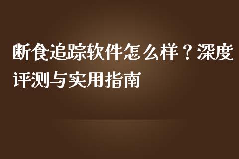 断食追踪软件怎么样？深度评测与实用指南_https://www.fansifence.com_国际期货_第1张