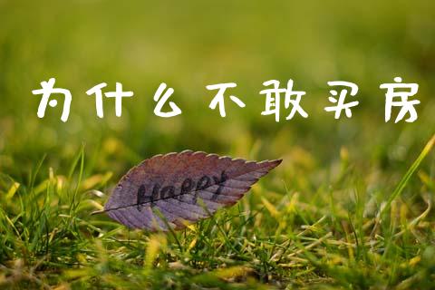 为什么不敢买房_https://www.fansifence.com_国际期货行情_第1张