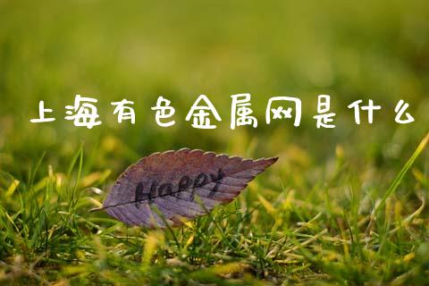 上海有色金属网是什么_https://www.fansifence.com_恒指交易时间_第1张