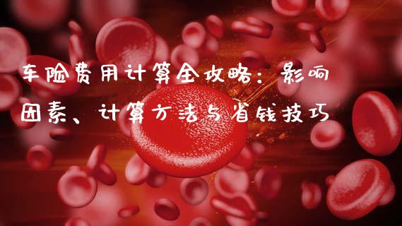车险费用计算全攻略：影响因素、计算方法与省钱技巧_https://www.fansifence.com_国际期货行情_第1张