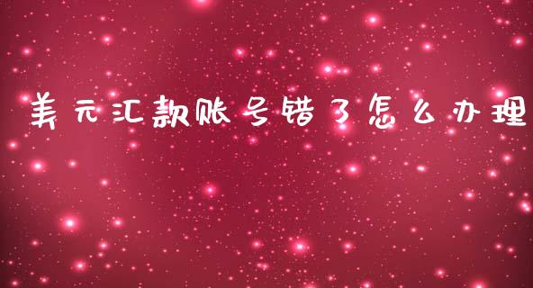 美元汇款账号错了怎么办理_https://www.fansifence.com_国际期货行情_第1张