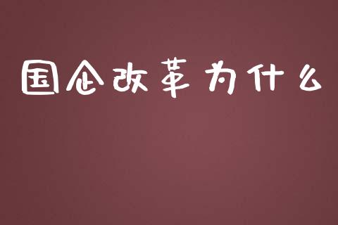国企改革为什么_https://www.fansifence.com_国际期货行情_第1张