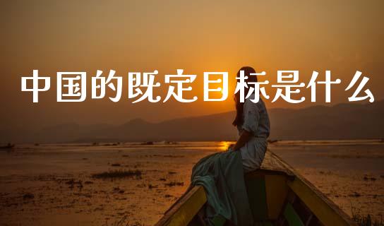 中国的既定目标是什么_https://www.fansifence.com_中国国际期货_第1张
