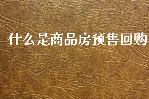 什么是商品房预售回购_https://www.fansifence.com_国际期货行情_第1张