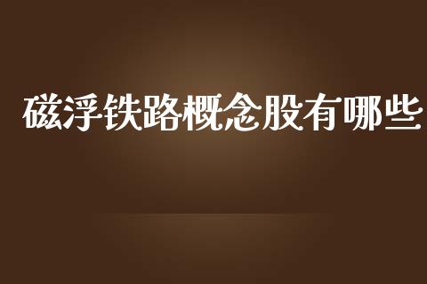 磁浮铁路概念股有哪些_https://www.fansifence.com_恒指交易时间_第1张