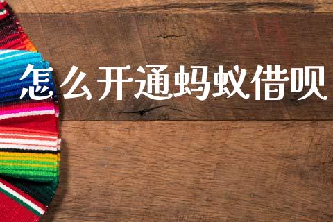 怎么开通蚂蚁借呗_https://www.fansifence.com_中国国际期货_第1张