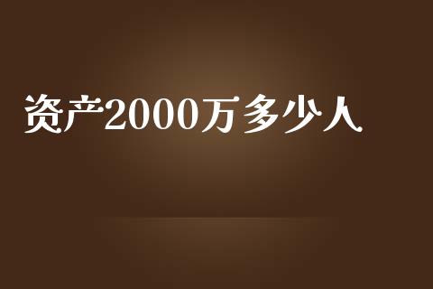 资产2000万多少人_https://www.fansifence.com_恒指交易时间_第1张