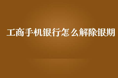 工商手机银行怎么解除银期_https://www.fansifence.com_国际期货_第1张