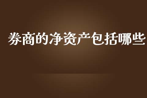 券商的净资产包括哪些_https://www.fansifence.com_国际期货_第1张