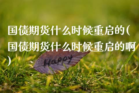 国债期货什么时候重启的(国债期货什么时候重启的啊)_https://www.fansifence.com_恒指交易时间_第1张