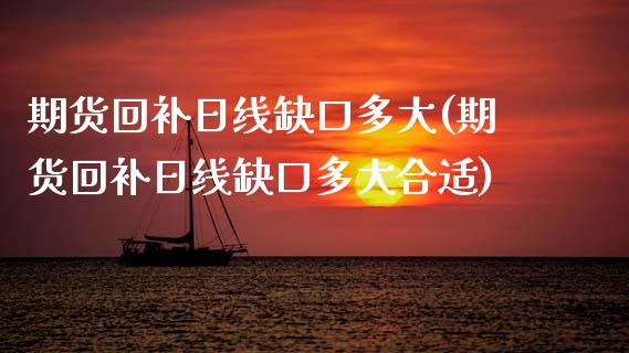 期货回补日线缺口多大(期货回补日线缺口多大合适)_https://www.fansifence.com_国际期货行情_第1张