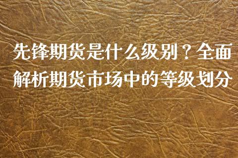 先锋期货是什么级别？全面解析期货市场中的等级划分_https://www.fansifence.com_中国国际期货_第1张