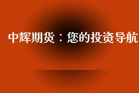中辉期货：您的投资导航_https://www.fansifence.com_中国国际期货_第1张