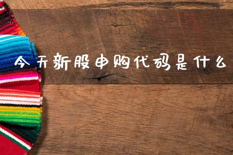 今天新股申购代码是什么_https://www.fansifence.com_国际期货_第1张