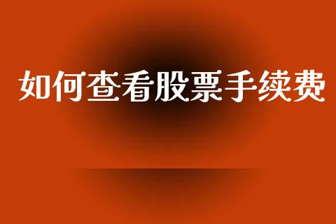 如何查看股票手续费_https://www.fansifence.com_中国国际期货_第1张