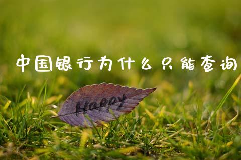 中国银行为什么只能查询_https://www.fansifence.com_中国国际期货_第1张