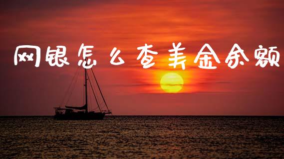 网银怎么查美金余额_https://www.fansifence.com_国际期货行情_第1张