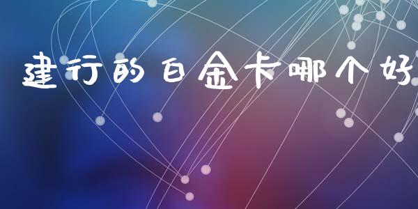 建行的白金卡哪个好_https://www.fansifence.com_国际期货_第1张