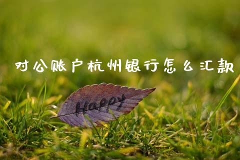 对公账户杭州银行怎么汇款_https://www.fansifence.com_国际期货行情_第1张