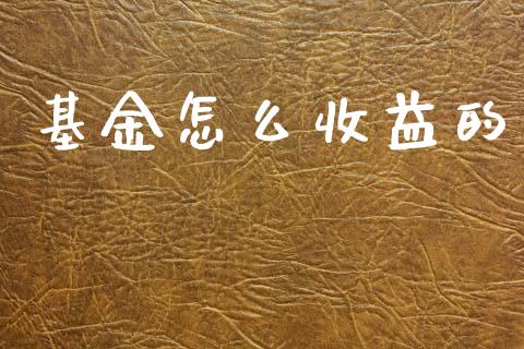 基金怎么收益的_https://www.fansifence.com_国际期货行情_第1张
