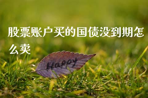 股票账户买的国债没到期怎么卖_https://www.fansifence.com_恒指交易时间_第1张