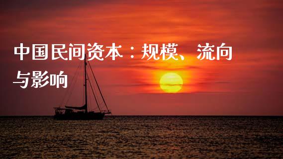 中国民间资本：规模、流向与影响_https://www.fansifence.com_国际期货_第1张