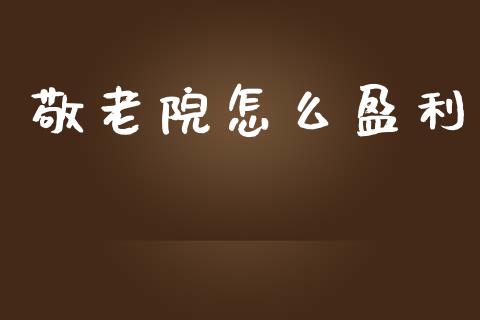 敬老院怎么盈利_https://www.fansifence.com_中国国际期货_第1张
