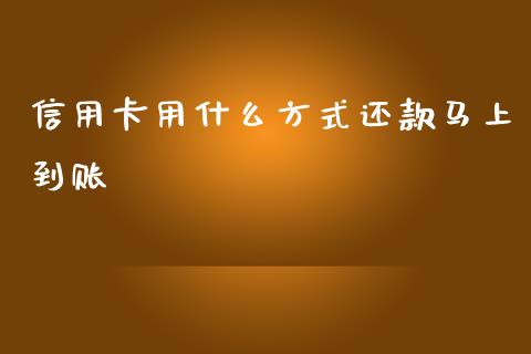 信用卡用什么方式还款马上到账_https://www.fansifence.com_国际期货_第1张