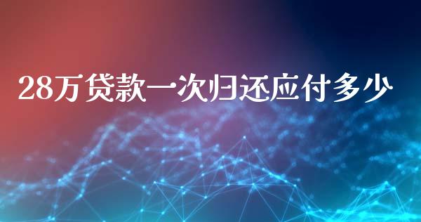 28万贷款一次归还应付多少_https://www.fansifence.com_国际期货_第1张