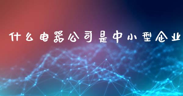什么电器公司是中小型企业_https://www.fansifence.com_中国国际期货_第1张