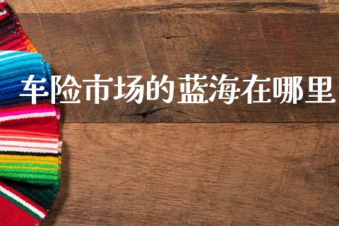 车险市场的蓝海在哪里_https://www.fansifence.com_中国国际期货_第1张