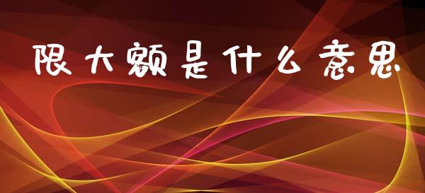 限大额是什么意思_https://www.fansifence.com_恒指交易时间_第1张