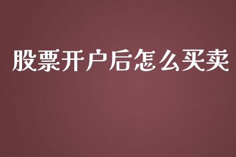 股票开户后怎么买卖_https://www.fansifence.com_国际期货行情_第1张