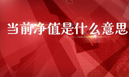 当前净值是什么意思_https://www.fansifence.com_中国国际期货_第1张