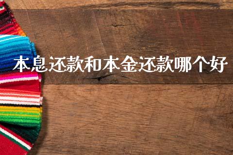 本息还款和本金还款哪个好_https://www.fansifence.com_国际期货_第1张