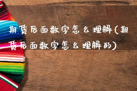 期货后面数字怎么理解(期货后面数字怎么理解的)_https://www.fansifence.com_恒指交易时间_第1张