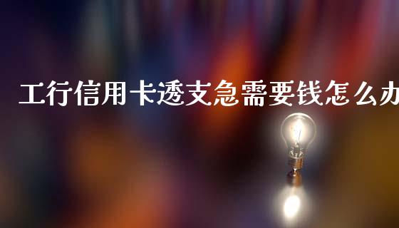 工行信用卡透支急需要钱怎么办_https://www.fansifence.com_恒指交易时间_第1张