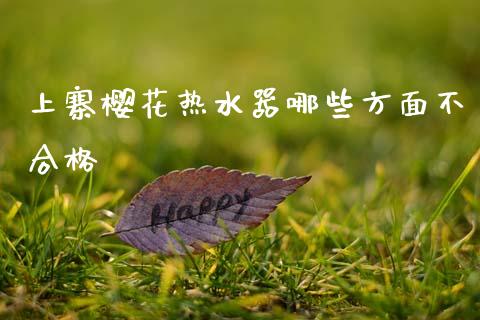 上寨樱花热水器哪些方面不合格_https://www.fansifence.com_恒指交易时间_第1张