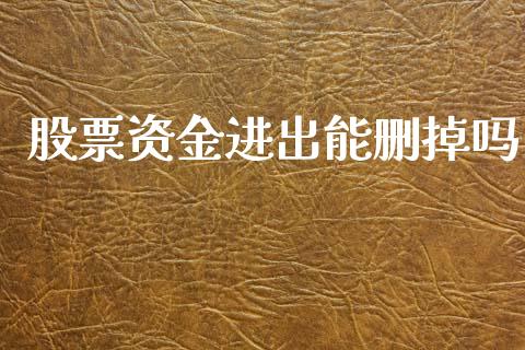 股票资金进出能删掉吗_https://www.fansifence.com_中国国际期货_第1张