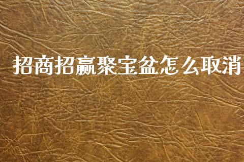招商招赢聚宝盆怎么取消_https://www.fansifence.com_恒指交易时间_第1张