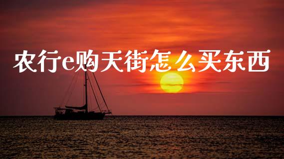 农行e购天街怎么买东西_https://www.fansifence.com_国际期货_第1张