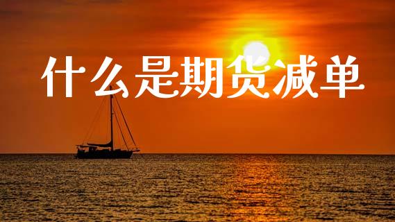什么是期货减单_https://www.fansifence.com_恒指交易时间_第1张