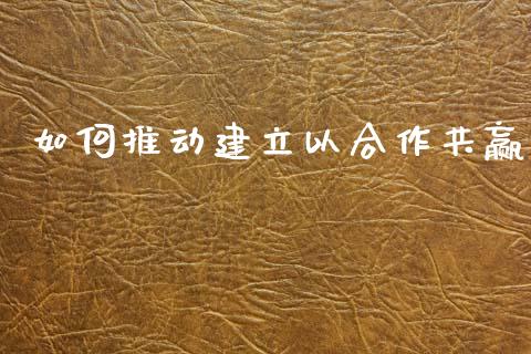 如何推动建立以合作共赢_https://www.fansifence.com_国际期货行情_第1张