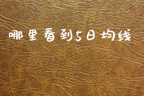 哪里看到5日均线_https://www.fansifence.com_恒指交易时间_第1张