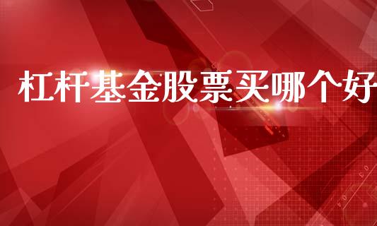 杠杆基金股票买哪个好_https://www.fansifence.com_国际期货_第1张