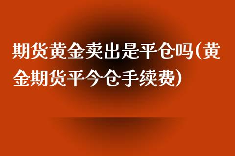 期货黄金卖出是平仓吗(黄金期货平今仓手续费)_https://www.fansifence.com_国际期货行情_第1张