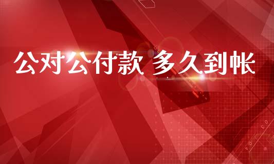 公对公付款 多久到帐_https://www.fansifence.com_中国国际期货_第1张