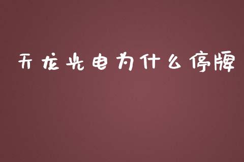 天龙光电为什么停牌_https://www.fansifence.com_国际期货行情_第1张